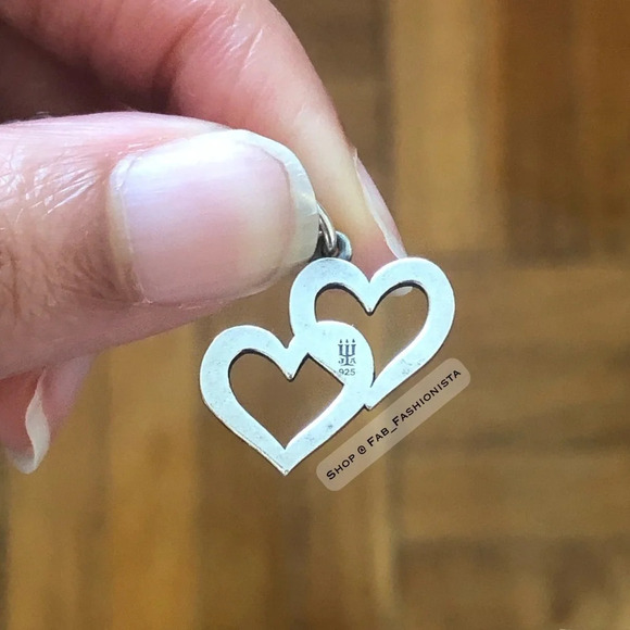 James Avery Double Heart Charm Sterling Silver Retired - Picture 4 of 6